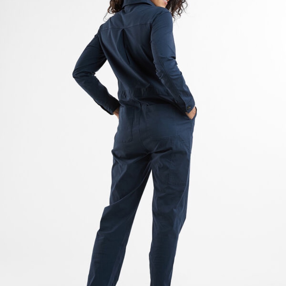 Title Nine Rosie Utility Long Sleeve Jumpsuit - Navy Blue, Size S (4-6) - Picture 2 of 7